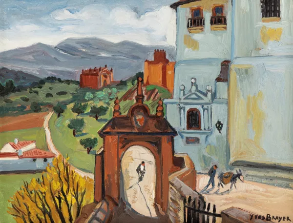 Yves Brayer — "L'arrivée à Santorin", "Porte à Ronda, Espagne" et "Jardin de la case del Greco, Tolède"