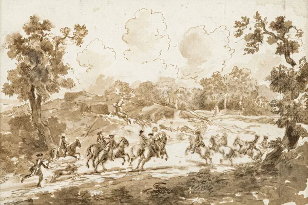 Francesco Casanova — Attribué à Francesco Casanova — Scène de chasse à courre