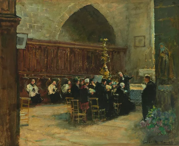 Jules-René Hervé — Recueillement dans la chapelle