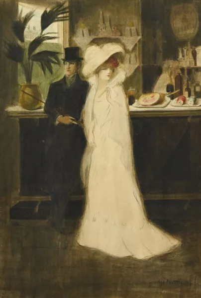 George-Alfred Bottini — Couple d'élégants au bar