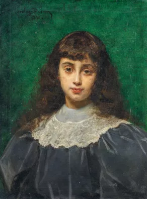 Carolus-Duran — Portrait de jeune fille sur fond vert, 1896