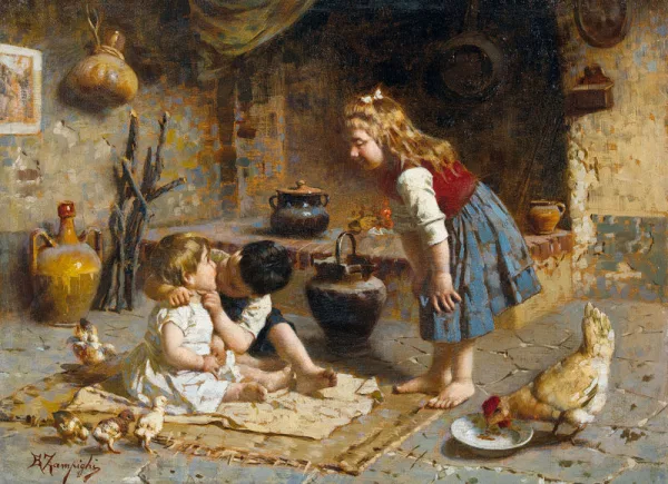 Eugenio Zampighi — Der Geschwisterkuss.