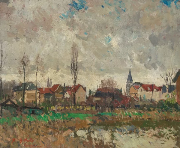 François Gall — Village au bord de l’eau, près de Martel-en-Quercy, 1946