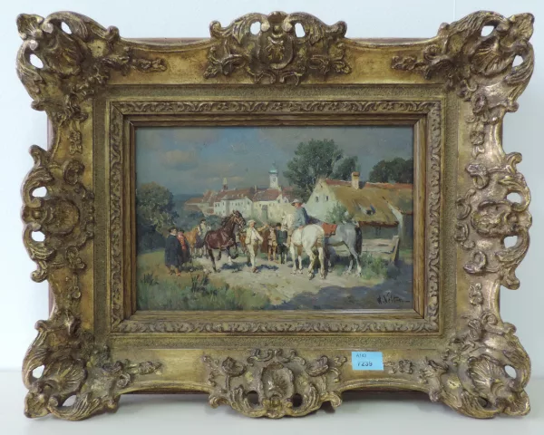 Wilhelm Velten — Pferdemarkt vor einer Stadt