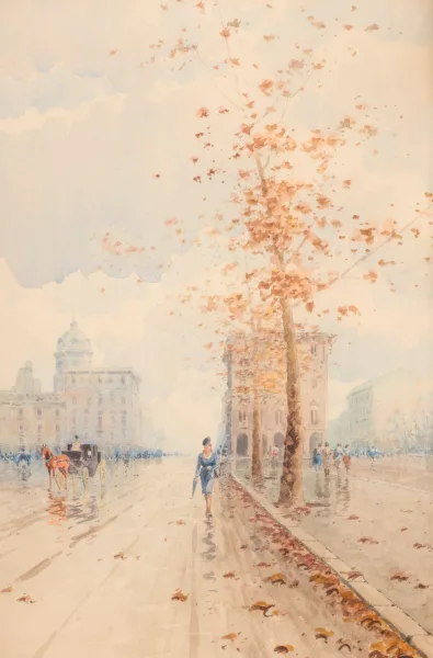 Aurelio Catti — Views of Italian cities — pair