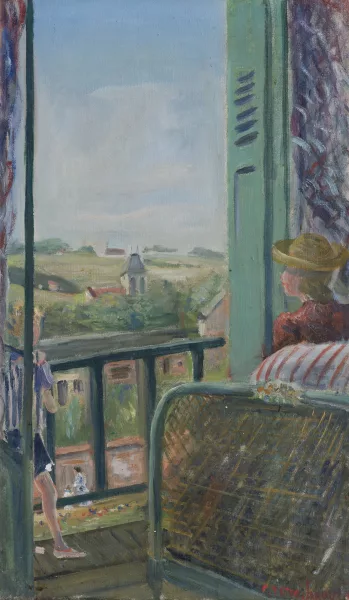 Constantin Terechkovitch — Donna e bambino davanti a una finestra