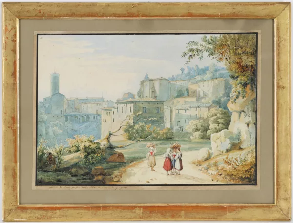 Kaisermann, Franz — "Veduta di Nemi presa dalla strada che viene da Genzano"