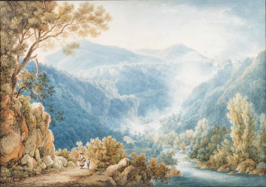 Kaisermann, Franz — Blick in ein bewaldetes Tal mit Fluss