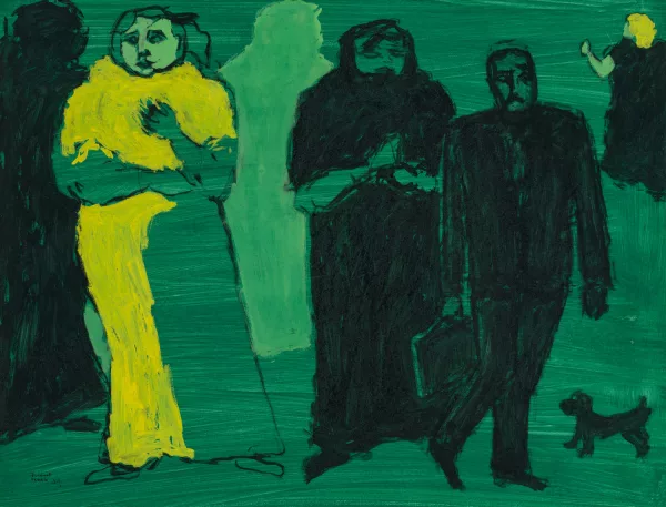 Fikret Saygi Mualla — Promenade à la femme au boa jaune