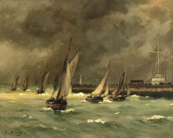 Émile Renouf — L'arrivée au port