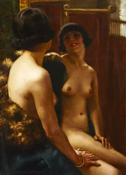 Hans Hassenteufel — Nude before the mirror
