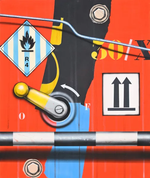 Peter Klasen — "Manette/fond rouge",