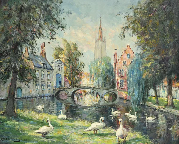 Charles Verbrugghe — "Pont du Béguinage à Bruges"