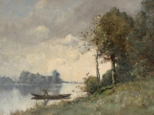 Paul Désiré Trouillebert — Passeur dans sa barque au bord de rivière