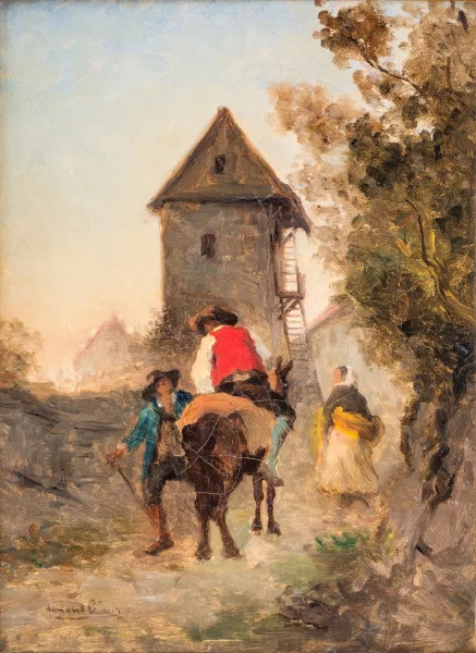 Armand Hubert Simon Leleux — Sur le chemin du village