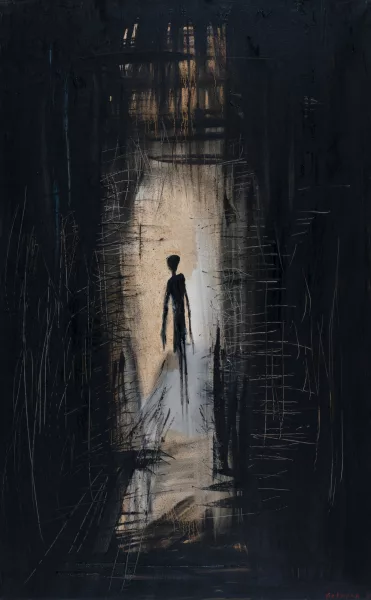 Soshana Afroyim — Man Standing at the Door, 1961