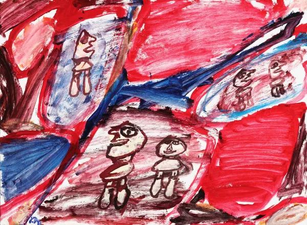 Jean Dubuffet — , Psycho-site E 434, "Site avec 5 personnages",
