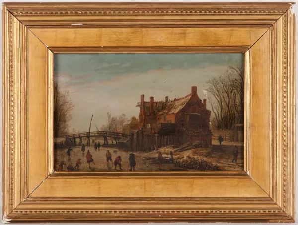 Esaias Van de Velde l'Ancien — Paysage d'hiver avec patineurs,