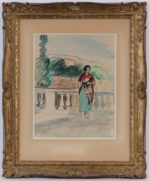 Henri Lebasque — L'Espagnole, femme sur un balcon,