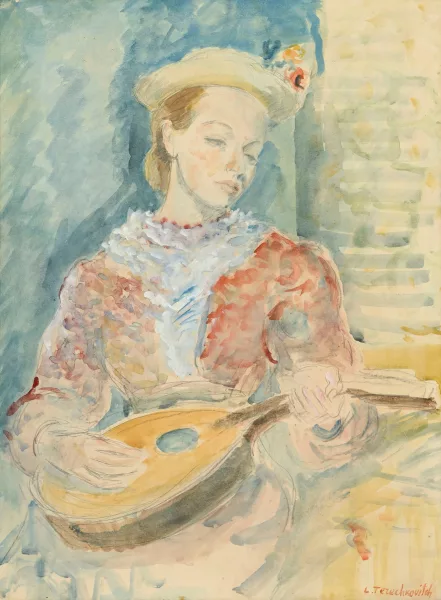 Constantin Terechkovitch — Femme à la mandoline,