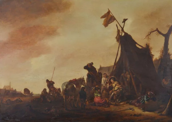 Philips Wouwerman — Campement avec vivandières et militaires