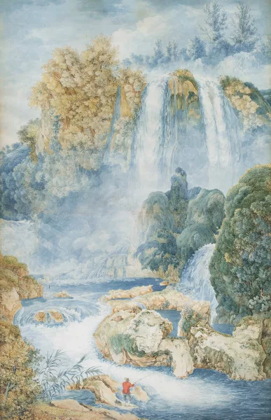 Kaisermann, Franz — Der grosse Aniene-Wasserfall bei Tivoli