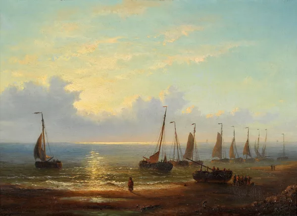 Willem Gruyter — Fischerboote am Strand von Scheveningen