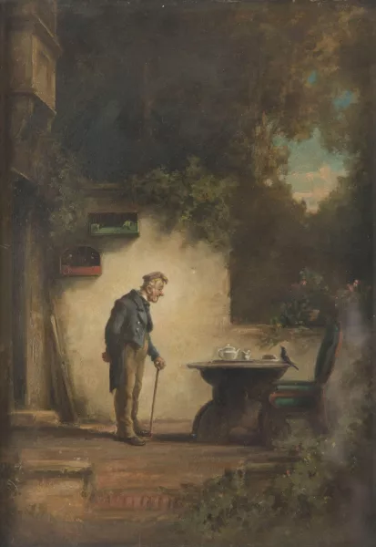 Carl Spitweg — D’après Carl Spitweg — Déjeuner de l'oiseleur