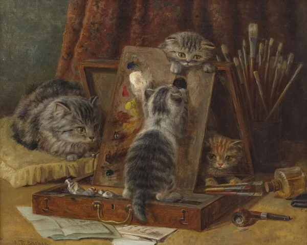 Alfred Richardson Barber — Chat à la palette de peintre