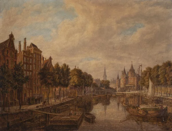 Augustus Wynantz — Vue du quai du Gueldre à Amsterdam