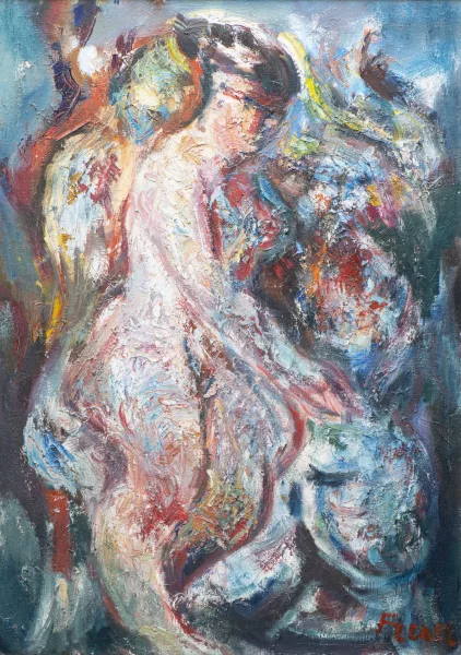 Yitzhak FRENKEL-FRENEL — Yitzhak FRENKEL-FRENEL (1899-1981), 'Nu assis', huile