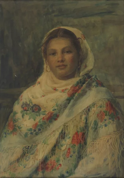 FEODOR VASILIEVICH SYCHKOV — Jeune femme au châle