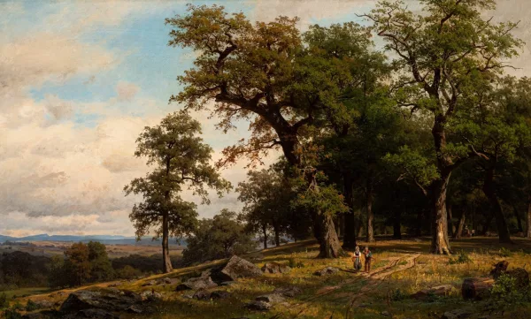 Fritz Carl Werner — Paysage forestier et bûcherons,