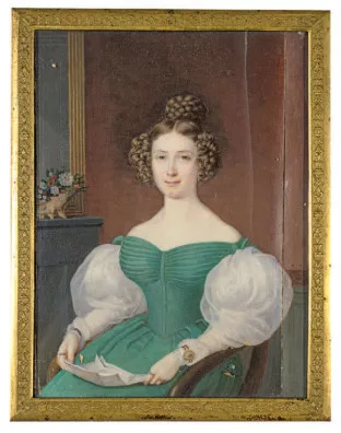 Pierre-Aimé Demange — Portrait d'une femme à la lettre, 1833