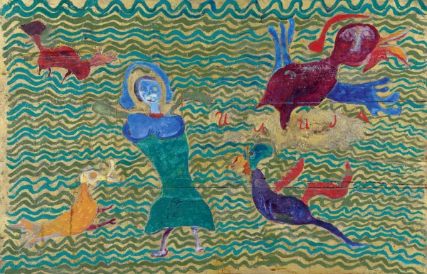Ilija Bosilj — Woman and Birds, 1964