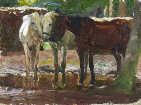 Otto Dill — Pferde im Regen