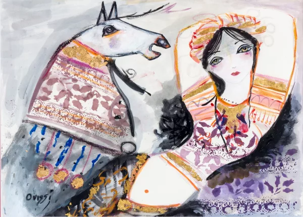 Nasser Ovissi — Femme au cheval,