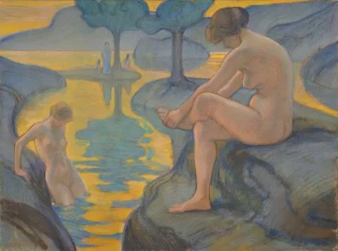 Ludwig von Hofmann — Die Gelbe Bucht (Badende)