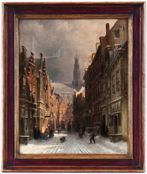 Petrus Gerardus Vertin — Rue enneigée à Haarlem,
