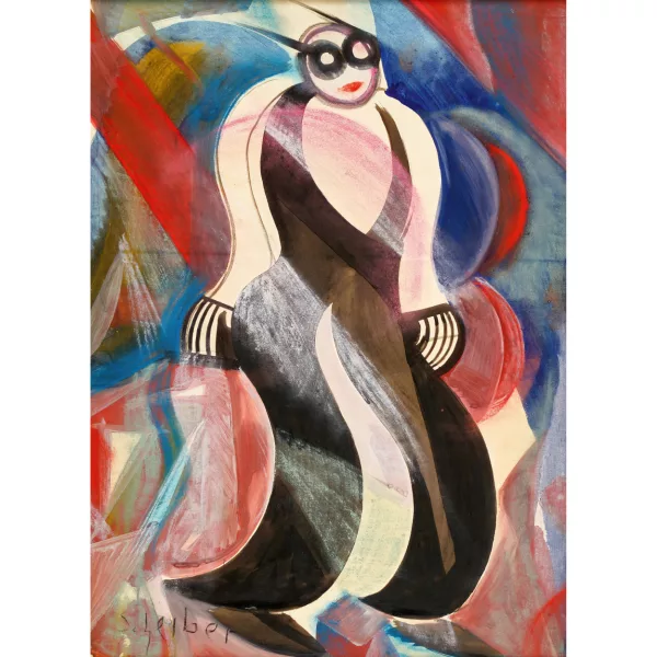 Hugo Scheiber — Stehende Frau im Abendkleid.