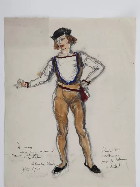 Alexandre Nikolaïevitch Benois — Projet de costume pour Albert, "#Ballet "Amphion"