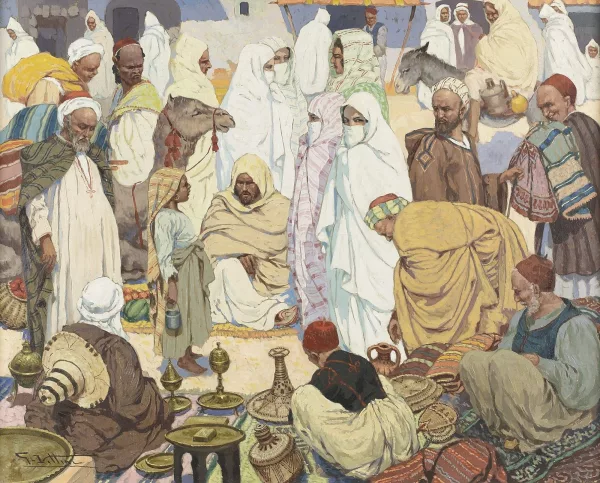 Giulio Vittini — Orientalische Marktszene.