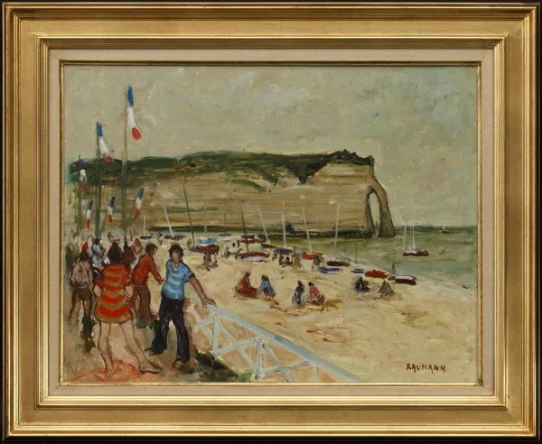 Joseph Raumann — La plage d'Etretat,