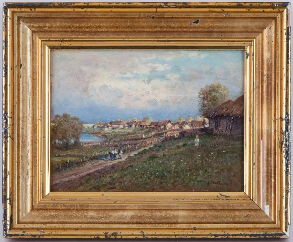 Alexandra Makovskaya — Village russe au bord de l'eau
