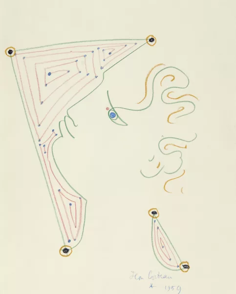 Jean Cocteau — Profil d'Orphée aux arabesques, 1959