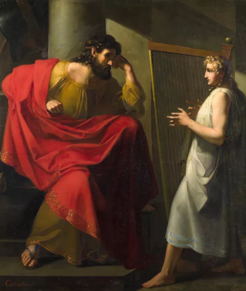 Peter von Cornelius — Attribué à Cornelius, Peter von — zugeschrieben David spielt vor Saul die Harfe