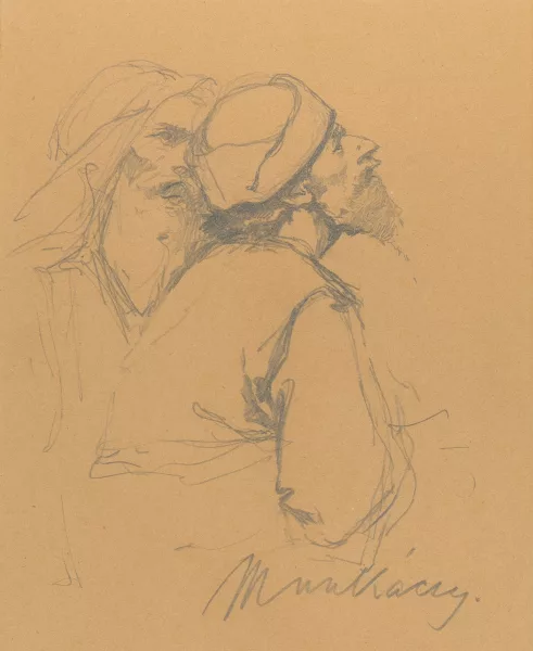 Mihály Munkácsy — Feuille d’étude avec deux paysans