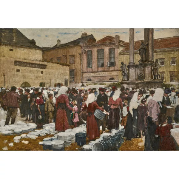 Johann Nepomuk Geller — Der Markt bei der Dreifaltigkeitssäule in Krems an der Donau.