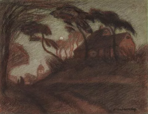 Otto Modersohn — Mondaufgang in Worpswede