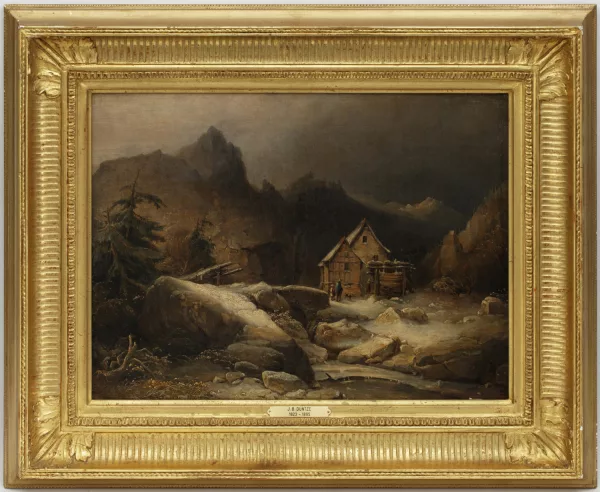 J. B. Duntze — Attribué à Johannes Bartholomäus Duntze — Paysage de montagne animé